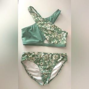 Green and white floral bikini from Abercrombie kids
